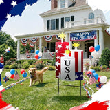 Amyhill 4th of July Outdoor Decor Patriotic Garden Stake 250th Anniversary Metal USA Firecracker Welcome Yard Sign, Red White Blue Decor for Independence Patio Lawn Walkway Outdoor Decorations