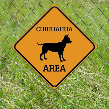 Chihuahua Crossing Xing Sign Beware of Chihuahua Dog Metal Sign Chihuahua Funny Warning Sign Crossing Zone Sign for Farm Yard Front Door Indoor Outdoor Street Sign 10x10in