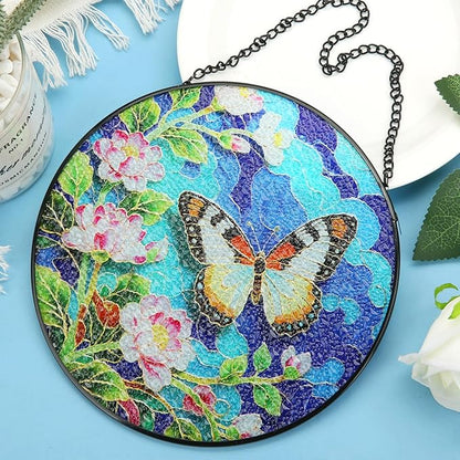 8inch Stained Glass Suncatcher, Butterfly Stained Glass Window Hanging Sun Catchers Ornaments for Indoor Windows Wall Garden Kitchen Home Decor Gifts for Women Birthday Mother's Day Religious Easter
