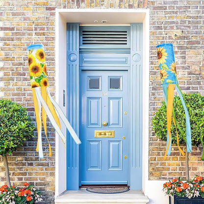 NOVWANG 2 Pieces Sunflower Windsock, 40 Inch Wind Socks for Outside Sunflower Wind Sock Summer Windsock for Home Garden Yard Balcony Decoration