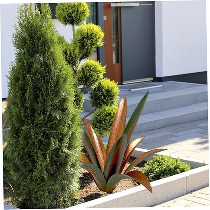 Tequila Rustic Sculpture Agave Plant Metal Garden Ornament Garden Agave Art for Outdoor Yard Lawn Decor 13.78 inch Metal Plant