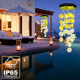 Solar Shell Gift for Mom Grandma Girls, Yellow Solar Wind Chimes for Outside, Outdoor Decorative Mobile Lights for Garden, Yard, Patio, Window, Party, Outdoor Decorations(Warm White)