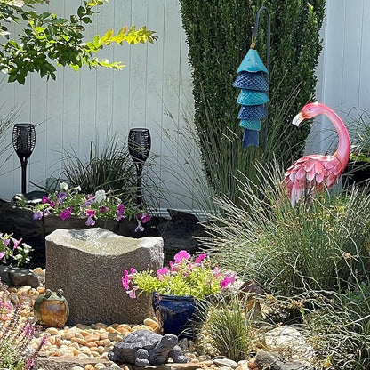 Koi Fish Wind Chime for Outside, 12 Inch Ceramic Wind Chimes with Gentle Tones for Patio Garden Yard, Porch, Beach Decor, Thoughtfully Weighted Design Prevents Constant Ringing.