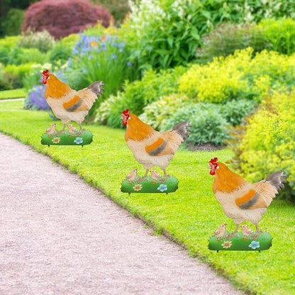 Decorative Garden Stakes with Hen Design,Ideal for Chicken Lovers for Yard Art, Outside, Patio, Outdoor Decor, Garden Decorations, Lawn Ornaments