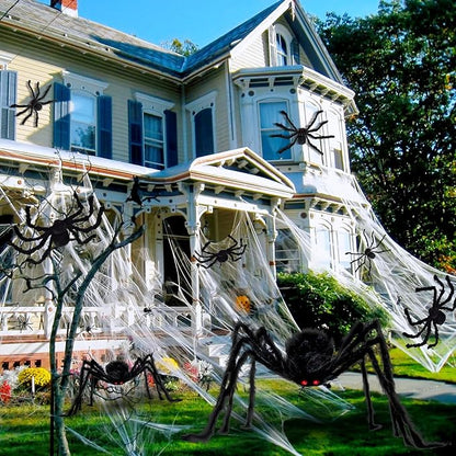 6.6FT Halloween Giant Spider Decorations, Scary Large Spiders Outside Realistic Fake Hairy Spider Props for Halloween Decorations Indoor and Outdoor Yard Party Garden Lawn Creepy Decor (1 Pack)