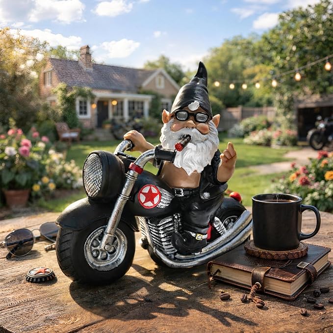 TISEJOY Garden Gnomes Statues 8",Garden Gnomes Outdoor,Gnomes Decorations for Yard, Gnome Garden Statue Indoor and Outdoor, Gnome Sculptures for Desk Patio Backyard and Windowsill,Garden Gifts for Mom