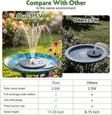 AISITIN 3.5W Solar Fountain Pump Upgraded 2026, Solar Water Fountain DIY Kit with 8 Nozzles & 3 Fixed Bracket & 9.8ft Cord for Garden, Bird Bath, Ponds, Fish Tank, Aquarium, Courtyard and Outdoor
