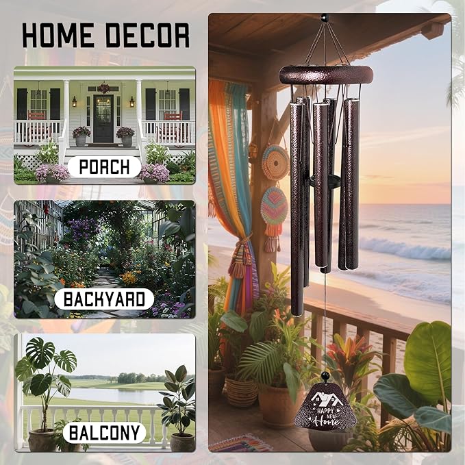 House Warming Gifts New Home Wind Chimes 32", Thoughtful Housewarming Gifts New Home/Apartment, New Home Gift Idea Must Haves for Women Men Friends Homeowner, Home Decor Living Room Wind Chimes