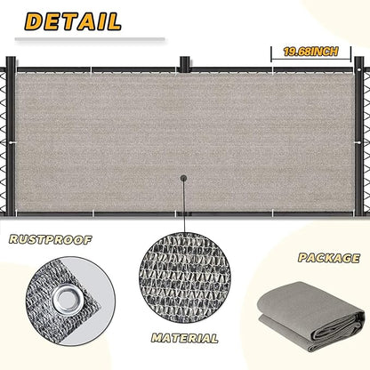 LOVE STORY Balcony Privacy Screen, 3.3'x19.7' Deck Shield Screen Fence Cover,UV Protection and Weather-Resistant,3FT Height for Deck, Patio, Backyard, Outdoor Pool, Porch, Railing, Beige-Grey
