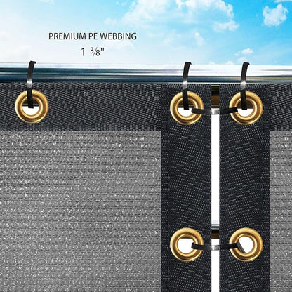 Houssity Grey 3' x 60' Balcony Deck Fence Privacy Screen Cover Panel Shade Cloth Fabric for Chain Link Fence Patio Pool Railing Driveway Walkway Porch Playground Dog Kennel Residence Commercial Use