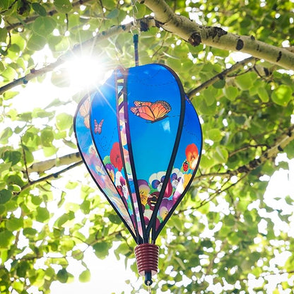 In the Breeze 0988 Spring Pansies Hot Air Balloon Wind Spinner-Outdoor Hanging Decoration