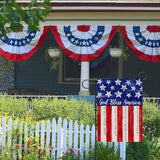 Artofy God Bless America 4th of July Home Decorative Garden Flag, House Yard American Stars Stripes Outside Decor, USA Patriotic Memorial Day Outdoor Small Burlap Decoration Double Sided 12 x 18