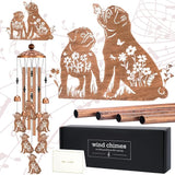 Pug Gifts Wind Chimes - Metal Windchime Outdoors Dog Hanging Decor for Pugs Lovers Garden Patio Yard Balcony Home Decoration Christmas New Year Party Birthday Gift for Women Mom Grandma