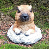 Patio Ornament Resin Gopher Statue Garden Decoration Realistic Animal Statues Weather-Resistant Garden Decor for Lawn Patio Balcony A