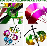 Large Metal Wind Spinner for Garden and Yard – 63 Inch Kinetic Outdoor Sculpture with Dual Direction 360° Spinning Blades – Weather Resistant Moons Yard Art Decor for Patio, Lawn, and Porch