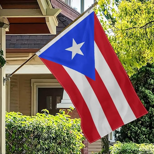 Puerto Rico Puerto Rican Flag Tapestry 3x5 FT for Outdoor Puerto Rican National Flags with 2 Brass Grommets for Yard House Garden Decor Vivid Color Durable Polyester（Blue）