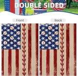 4th of July Garden Flag 12x18 Inch Double Sided, Retro American Flag with Baseball Yard Decoration,Small Seasonal Outdoor Decor for Summer Memorial Day/250th Years America Anniversary Holiday Outside