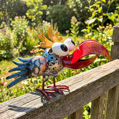 Outdoor Weird Metal Rooster Yard Rooster Decoration Garden Statue Chicken Statue Metal Chicken Outdoor Decoration Yard Housewarming Gift Yard Art Outdoor and Garden (Cultural)