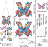DIY Wind Chime Pendant Spring 3D Diamond Art Painting Hanging Ornament Double Sided Diamond Suncatchers for Window Home Backyard Garden Wall Door Decor (Butterfly03)