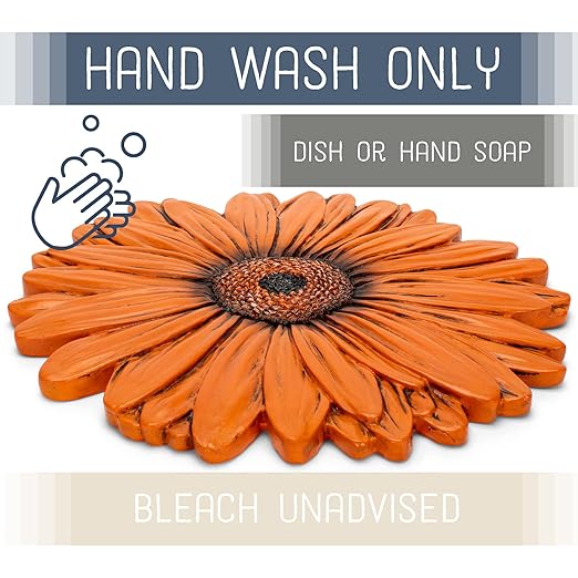 Magnolia Garden 12-Inch Sculpted Yellow Daisy Decorative Stepping Stone – 3D Floral Resin Garden Walkway Tile – Vibrant Flower Outdoor Accent