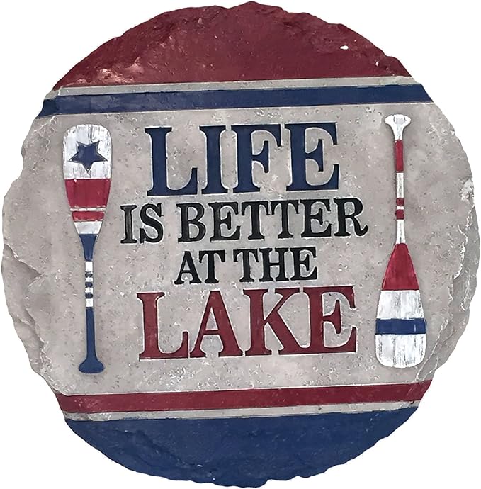 Spoontiques - Garden Décor - Lake Stepping Stone - Decorative Stone for Garden