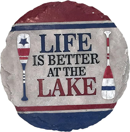 Spoontiques - Garden Décor - Lake Stepping Stone - Decorative Stone for Garden