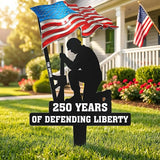Macorner Personalized Metal Garden Stake, 250 Years of Defending Liberty