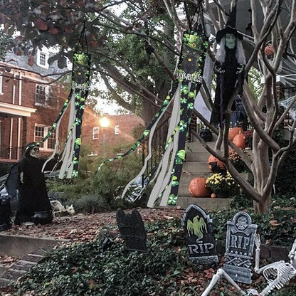 Jeiento St Patrick Day Windsock Flag 40Inch Green Leaf Black Cat Windsock Flags Hanging Outside Decoration for Party/Trees/Balcony,Lightweight Wind Socks 40" Washable Fabric