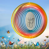Aoedelyart Wind Spinner Creates a Fluttering Butterfly 3D Animations Effect,Wind Spinners Ouddoor Butterfly Gift for Women/Grandma/Mom/Wife,12inch Mandala Wind Spinner Hanging Garden Yard Art Decor