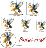 Hummingbird Flower Acrylic Suncatcher, Flower Suncatchers for Window Hangings, Stained Glass Effect Garden Decor, Gift for Mother's Day, Mom, Grandma, Wife, Women