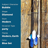 Sensory4u Stained Glass Suncatchers Window Hanging Wall Art Element Earth Tones Modern Design Home Decor Or Garden Suncatcher (Blue)