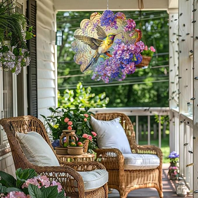 Hummingbird Gifts for Mom, Moms Wind Spinners, Mother's Day Best Gift for Mom, Mother Birthday Gift from Daughter Son, Love Reminder Gifts for Mother's Day, Garden Decor Gifts for Outside, Patio, 12in