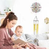 Kaleidoscope Wind Chimes for Outside - Metal Windchimes Deocr with Spinner Indoor Outdoor Hanging Garden Patio Yard Backyard Decoration Christmas New Year Birthday Gift for Women Mom Friend