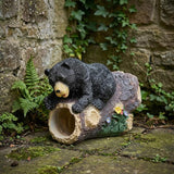 Elenon Bear Decorative Gutter Downspout Extension Statue, Animal Gutter Guardian Rain Downspout Extender, Garden Splash Block Outdoor Sculpture for 2" × 3" Down Spouts Decor