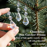 10pcs Crystal Sun Catcher, 38mm Clear Maple Leaf Crystal Chandelier Prism Pendant Parts, 50mm Suncatchers Hanging Crystals Beads for Chandelier Christmas Tree Decoration (Clear Maple Leaf)