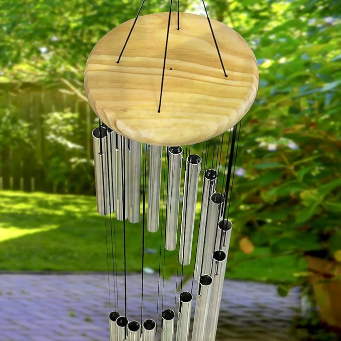 Sorbus Wind Chimes – Tubular Decorative Outdoor Garden Accent with Soothing Musical Bell Sounds – Great for Memorial, Home, Deck, Patio, or Garden, Metal