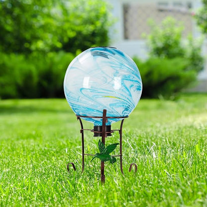 9.4" Tall Gazing Ball Stand, Tripod Gazing Globe Stand for 10-12 Inches Gazing Globe, Metal Gazing Ball Display Holder for Outdoor Garden Lawn Yard, Copper