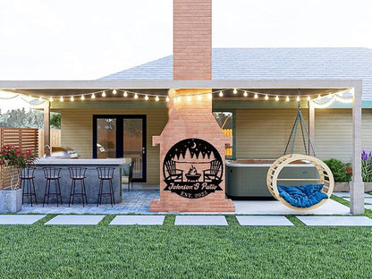 Welcome to Our Backyard Sign,Personalized Patio Signs and Decor Outdoor, Metal Backyard BBQ Sign, Personalized Pool Name Man Cave