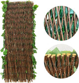 Expandable Faux Ivy Fence Privacy Screen Stretchable Artificial Hedge Single Sided for Balcony Patio Garden (2PC,Grape)…