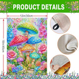 Spring Summer Garden Flag 12x18 Inch Double Sided Outside Colorful Mushroom Floral Flowers Outdoor Seasonal Holiday Welcome Yard Decoration