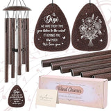 Gigi Gifts Wind Chime - Metal Windchimes Outdoors with Greeting Card for Best Grandma from Grandkids Garden Patio Yard Indoor Home Porch Hanging Decor Appreciation Mother's Day Birthday Gift