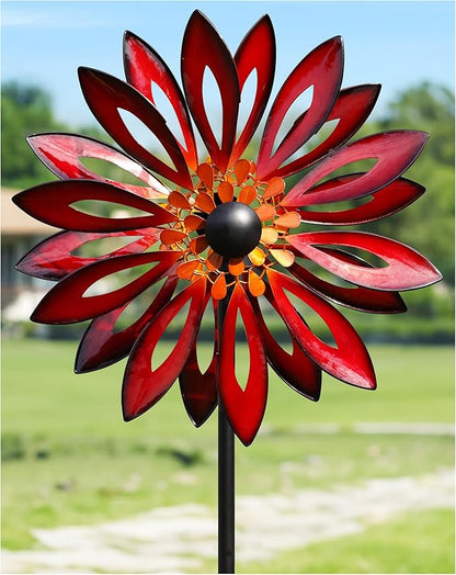 Metal Wind Spinners Outdoor - 83" Tall Wind Sculpture for Yard Garden with Ground Stake, Kinetic Yard Art Lawn Decor, Unique Gift for Garden Lover