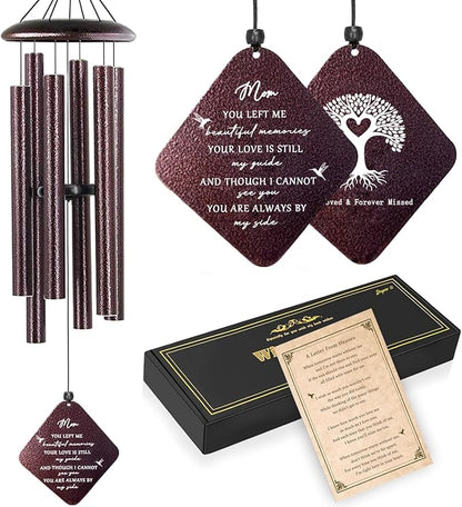 Sympathy Gifts for Loss of Mom, 32" Memorial Wind Chimes for Loss of Mother, Windchimes, Condolence Bereavement Gifts in Memory of Mom (Bronze)
