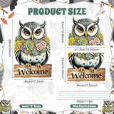 Spring Yard Decorations Welcome Owl Yard Sign with Stakes, Farmhouse Front Porch Garden Outdoor Decor Rustic Animal Yard Sign for Seasonal Home Patio Decor