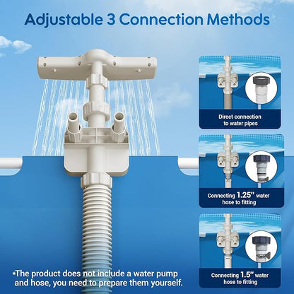 Pool Fountain for Above Ground Pools, Pool Sprinkler Upgraded 360° Adjustable Spray, Pool Water Fountain Swimming Accessories, Cooling & Relaxation (Beige)