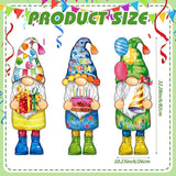 Umigy 3 Pcs 32 x 10 Inch Happy Birthday Yard Decor Outdoor Gnome Sign with Stakes Gift Boxes Cake Balloon Gnome Garden Sign Outdoor Yard Decor for Birthday Party Lawn Decorations