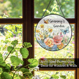 Grammy's Garden Gifts Stained Glass Suncatcher for Grandma from Grandkids, Grammy Grandma Gifts Window Hanging Wall Art Decoration for Mothers Day Christmas Birthday, 7.8 x 7.8 in