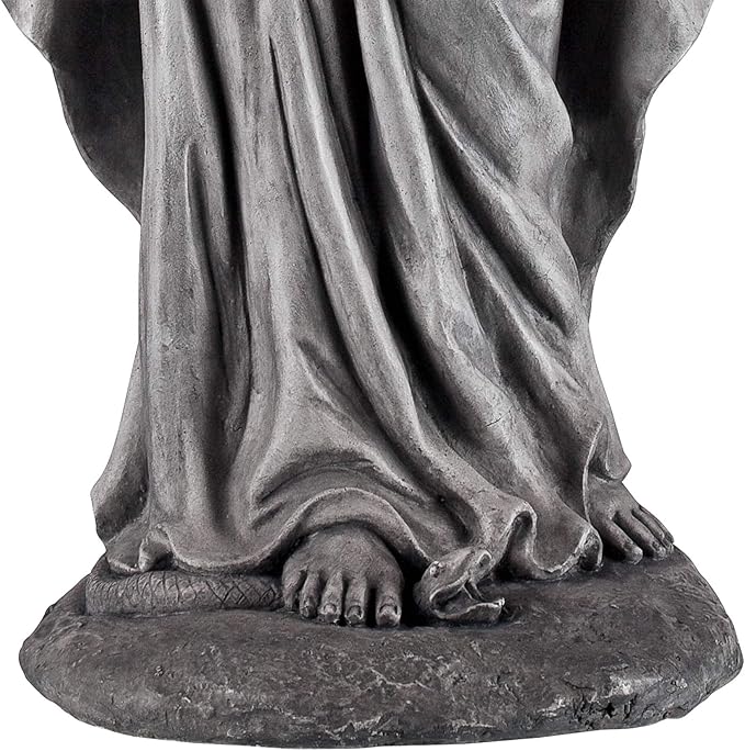 John Timberland Virgin Mary Statue Sculpture Catholic Religious Holy Decor Outdoor Garden Front Porch Patio Yard Outside Home Balcony House Exterior Backyard Gray Stone Finish Ceramic 29" Tall