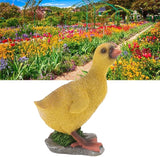 Cute Statues Resin Duck Figurine Furry Ducks True Colors Garden Statue Anti Fading Backyard Decor(Gray)