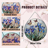 7.87" Sun Catchers Indoor Window,Butterfly Stained Glass Window Hanging, Window Suncatcher Hanging Ornaments Wall Art, Hand-Painted Glass Panel Home Decor (Butterfly B)